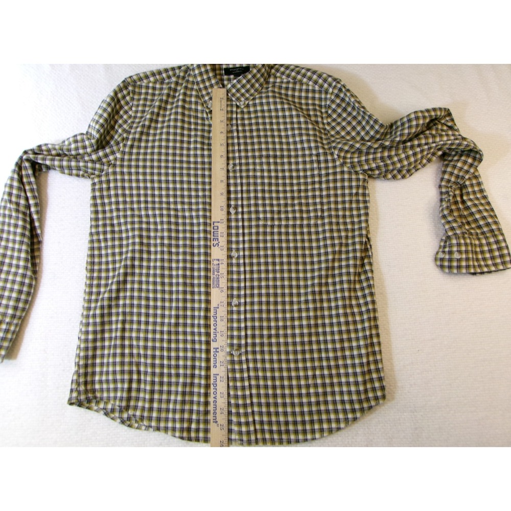 Banana Republic Mens Plaid Button Down Shirt Black Fern Green 542377-19 Medium - Picture 4 of 10
